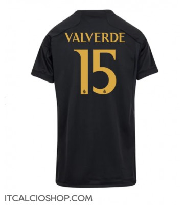 Real Madrid Federico Valverde #15 Terza Maglia Femmina 2023-24 Manica Corta
